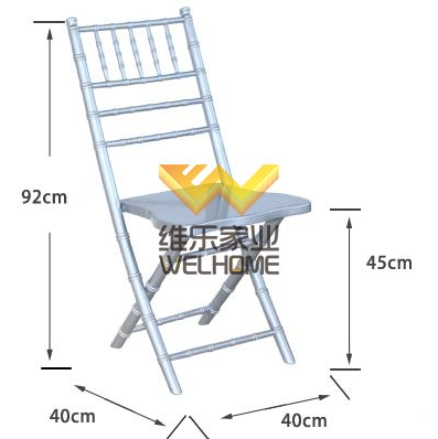 Silver wooden chiavari folding chair for wedding/event